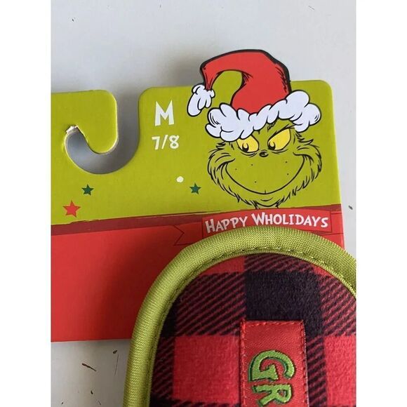 Dr. Seuss How The Grinch Stole Christmas Holiday Slippers Women’s Sz M 7/8 NEW - Picture 4 of 15